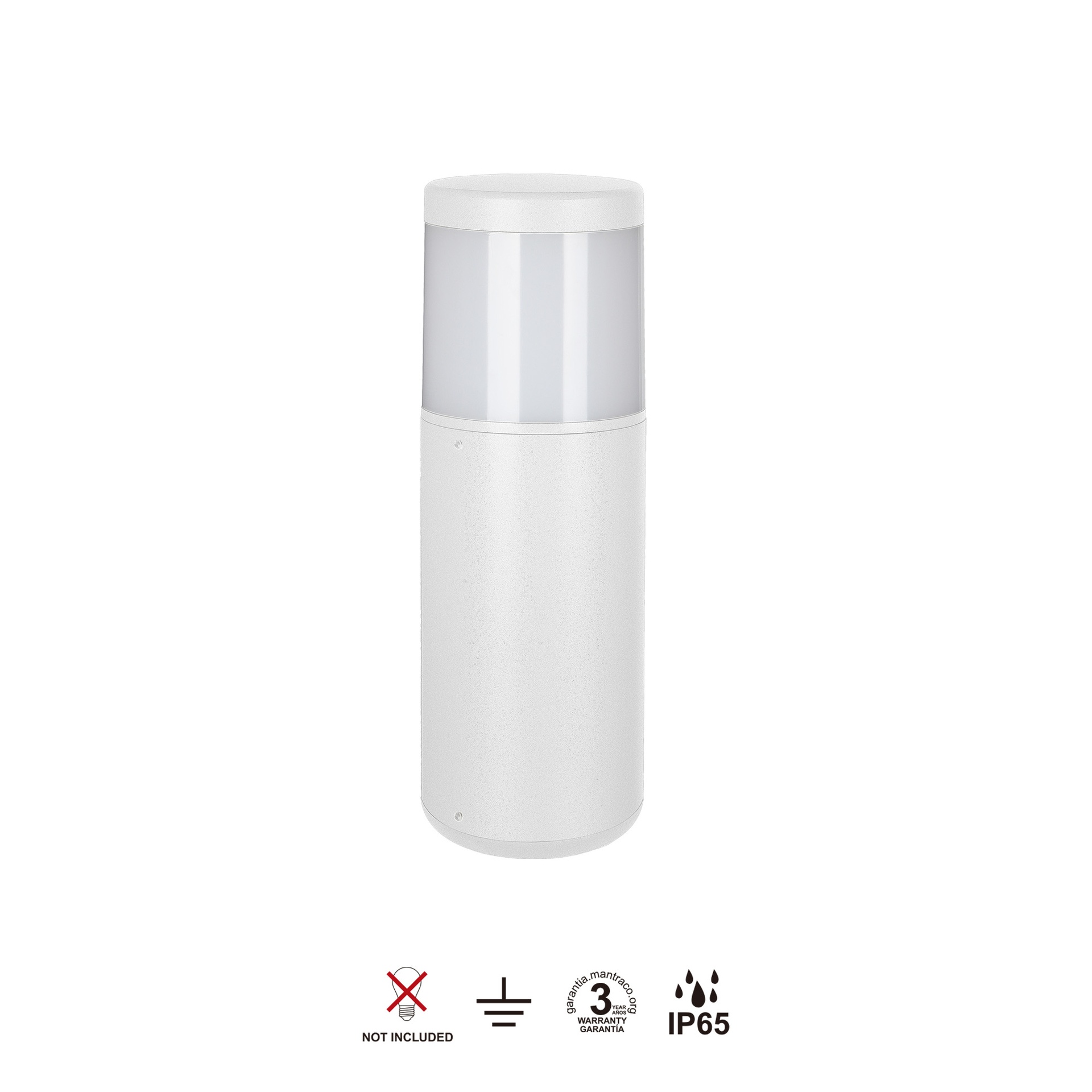 CHICAGO * SOBREMURO EXTERIOR BLANCO REDONDO 35CM IP65 E27 - Imagen 3