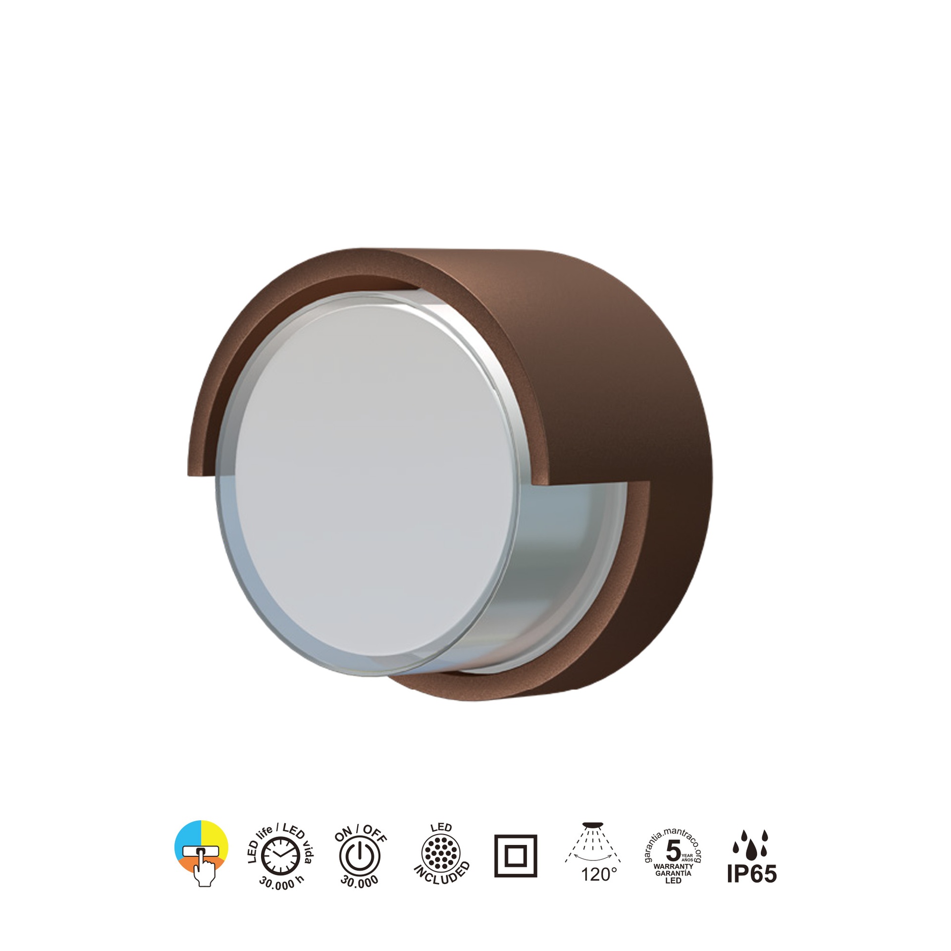 CREEK * APLIQUE EXTERIOR CORTEN LED IP65 - 15W - CCT - Imagen 4