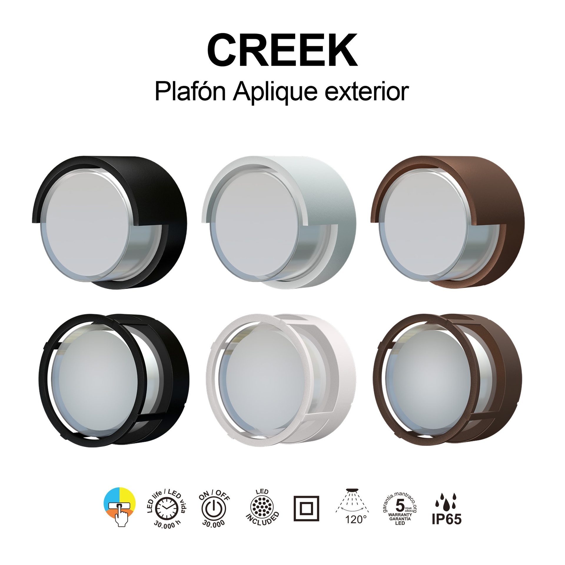 CREEK * APLIQUE EXTERIOR CORTEN LED IP65 - 15W - CCT - Imagen 8