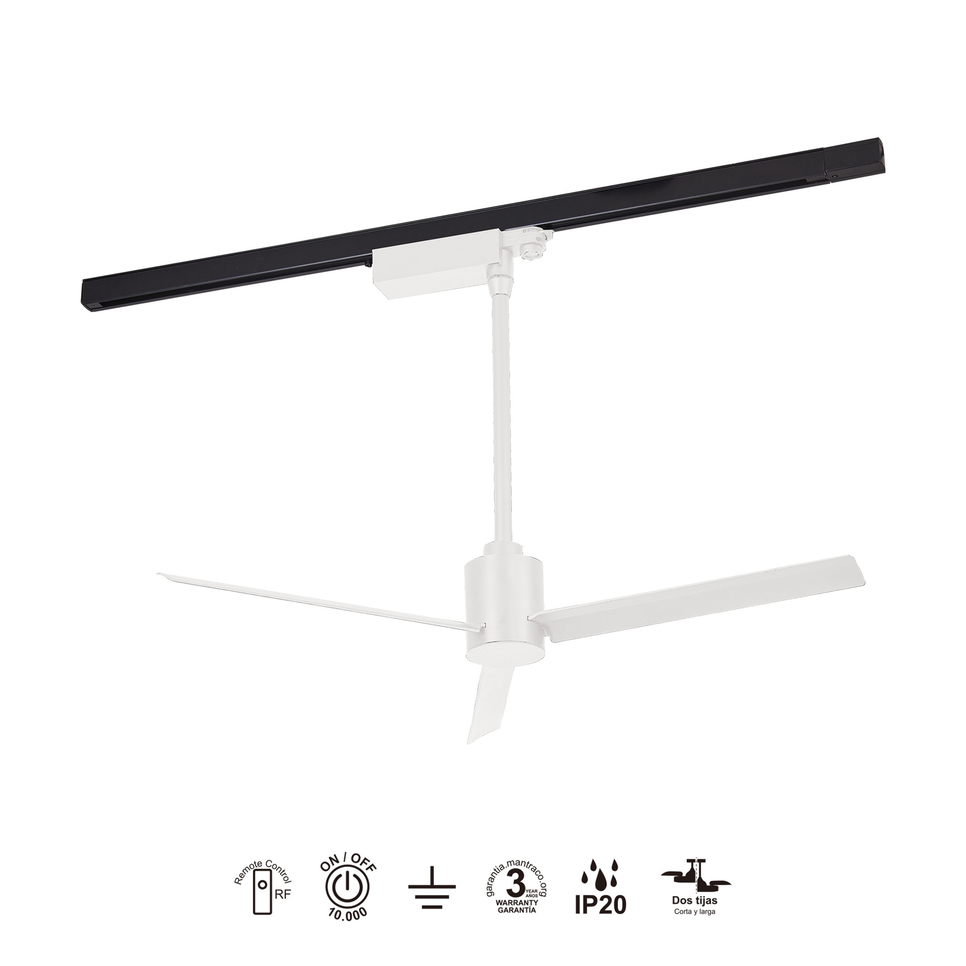 MONKEY FAN*Ventilador Carril Trifasico Blanco - Imagen 3