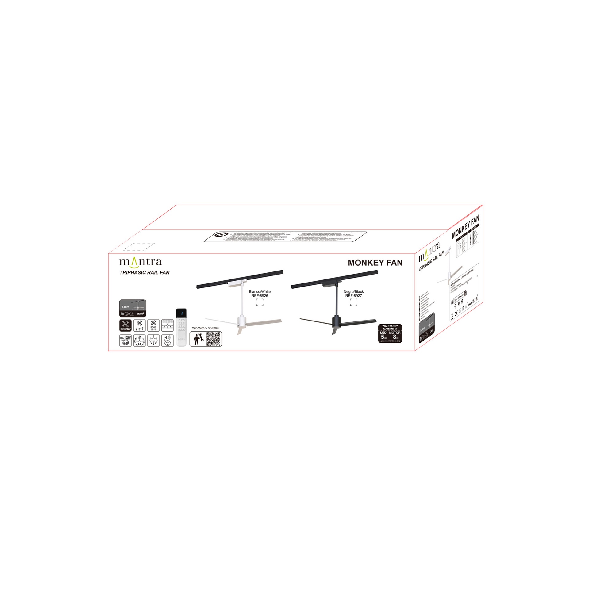 MONKEY FAN*Ventilador Carril Trifasico Blanco - Imagen 7