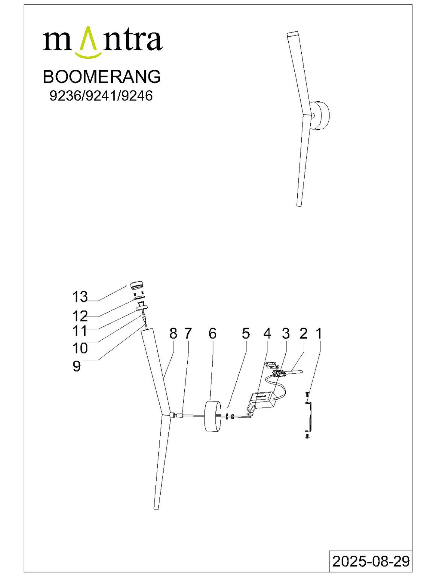 BOOMERANG * APLIQUE ( 1 PUNTO DE LUZ ) BLANCO - Imagen 6