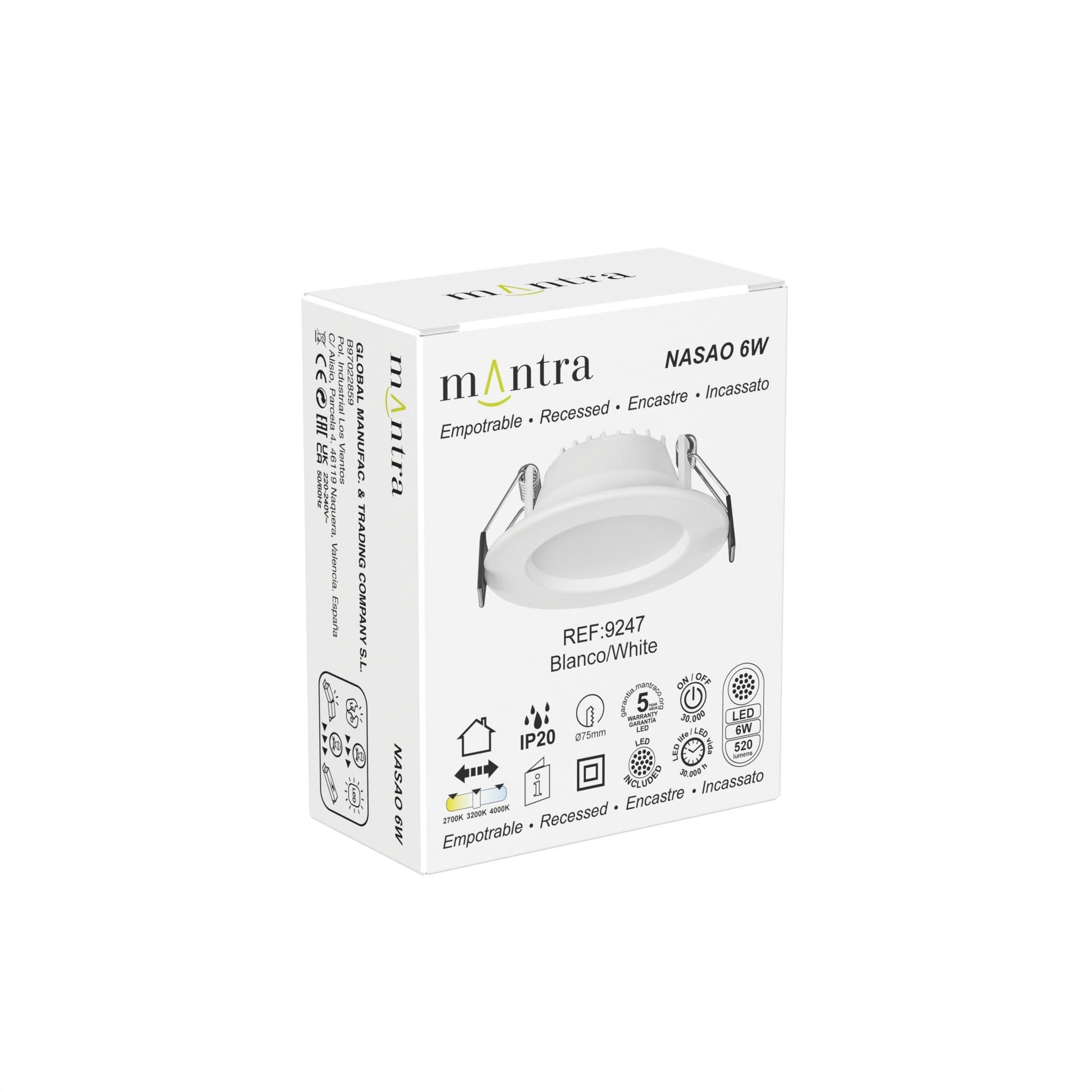 NASAO * EMPOTRABLE LED CCT 6W BLANCO - Imagen 7