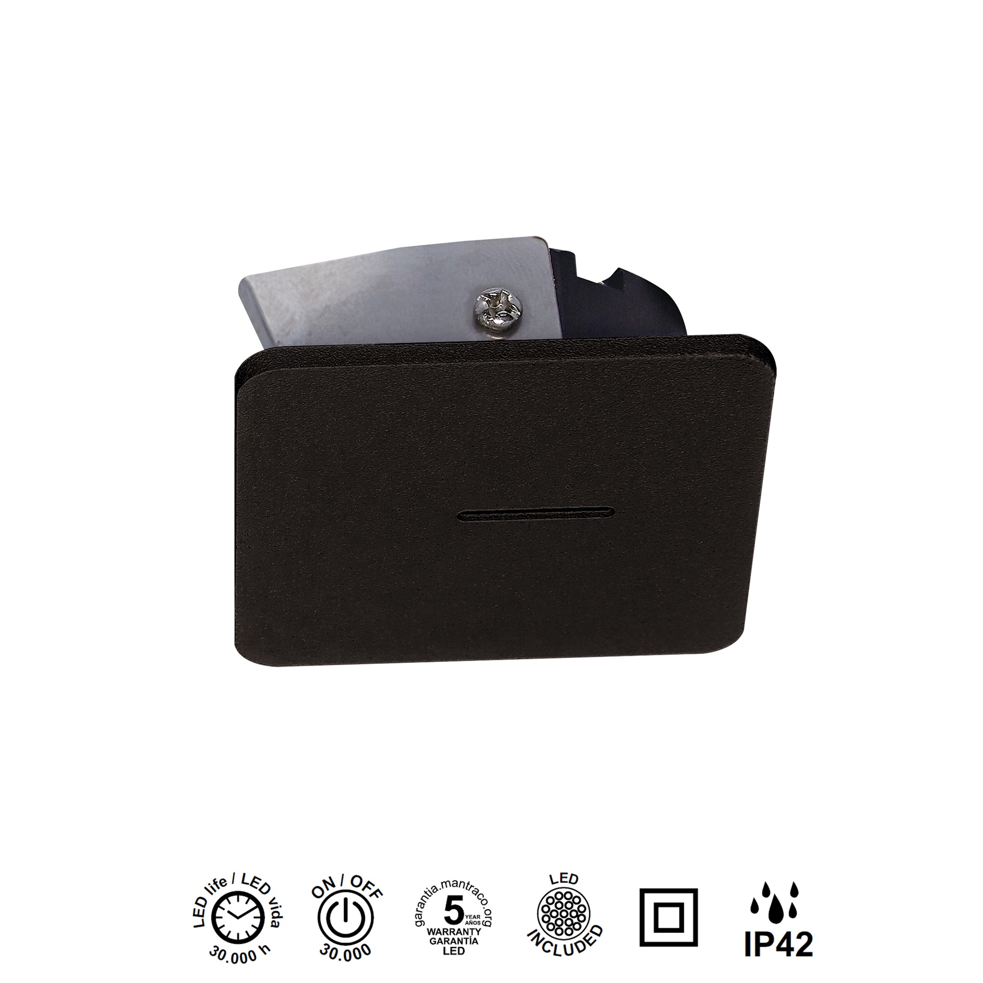 SOTAVENTO * BAÑADOR PARED LED 3W 3000K IP42 CUA. NEGRO - Imagen 3