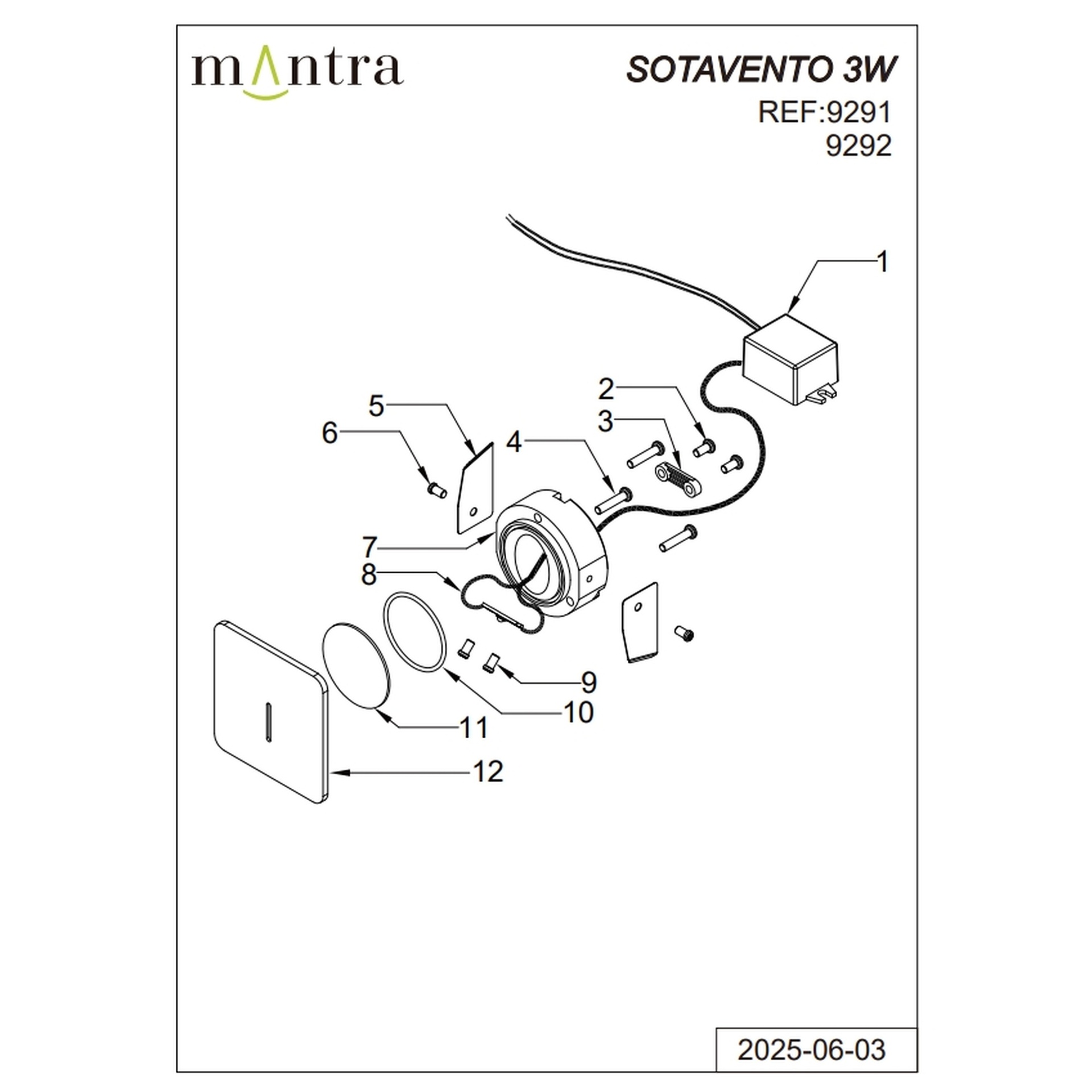 SOTAVENTO * BAÑADOR PARED LED 3W 3000K IP42 CUA. NEGRO - Imagen 5
