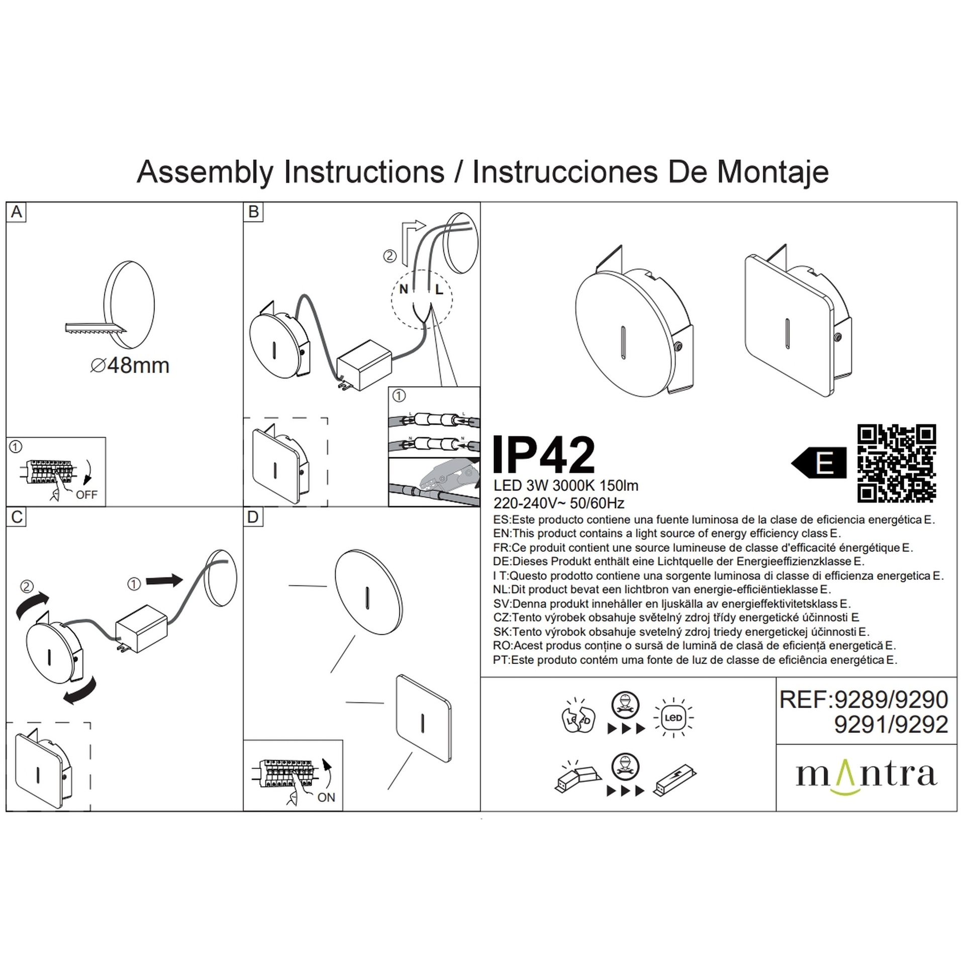 SOTAVENTO * BAÑADOR PARED LED 3W 3000K IP42 CUA. NEGRO - Imagen 6
