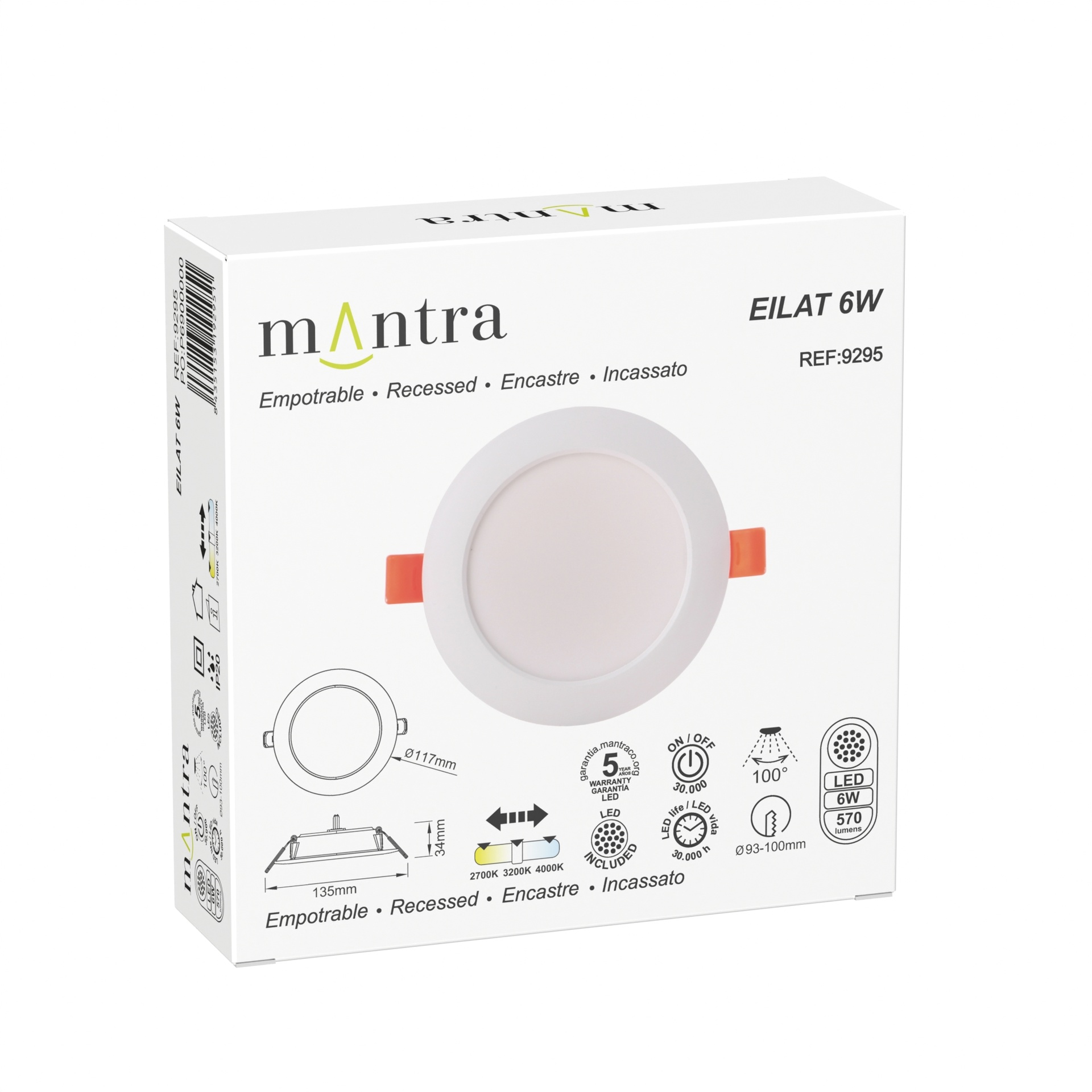 EILAT * EMPOTRABLE LED CCT 6W BLANCO - Imagen 6