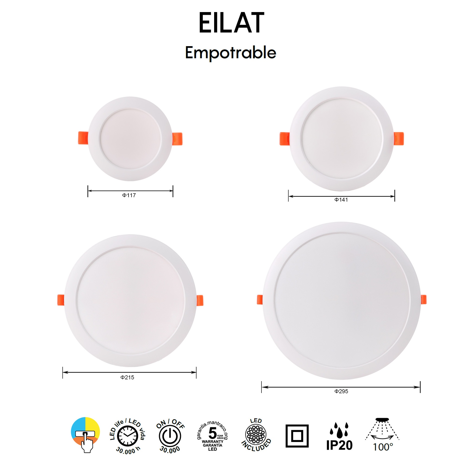 EILAT * EMPOTRABLE LED CCT 6W BLANCO - Imagen 7