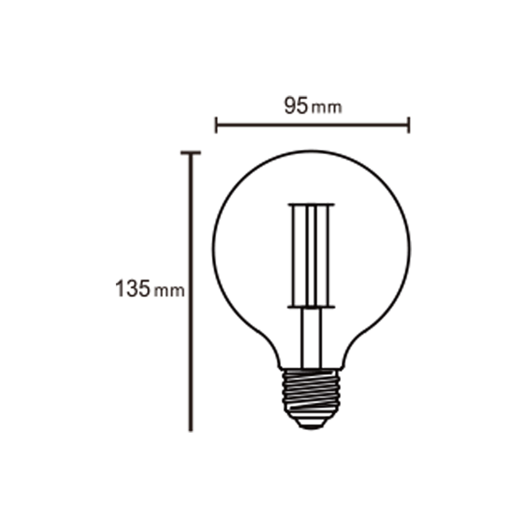 Bombilla Led Vintage G95 - E27 - 8W - 2200K - Dimable - Imagen 2