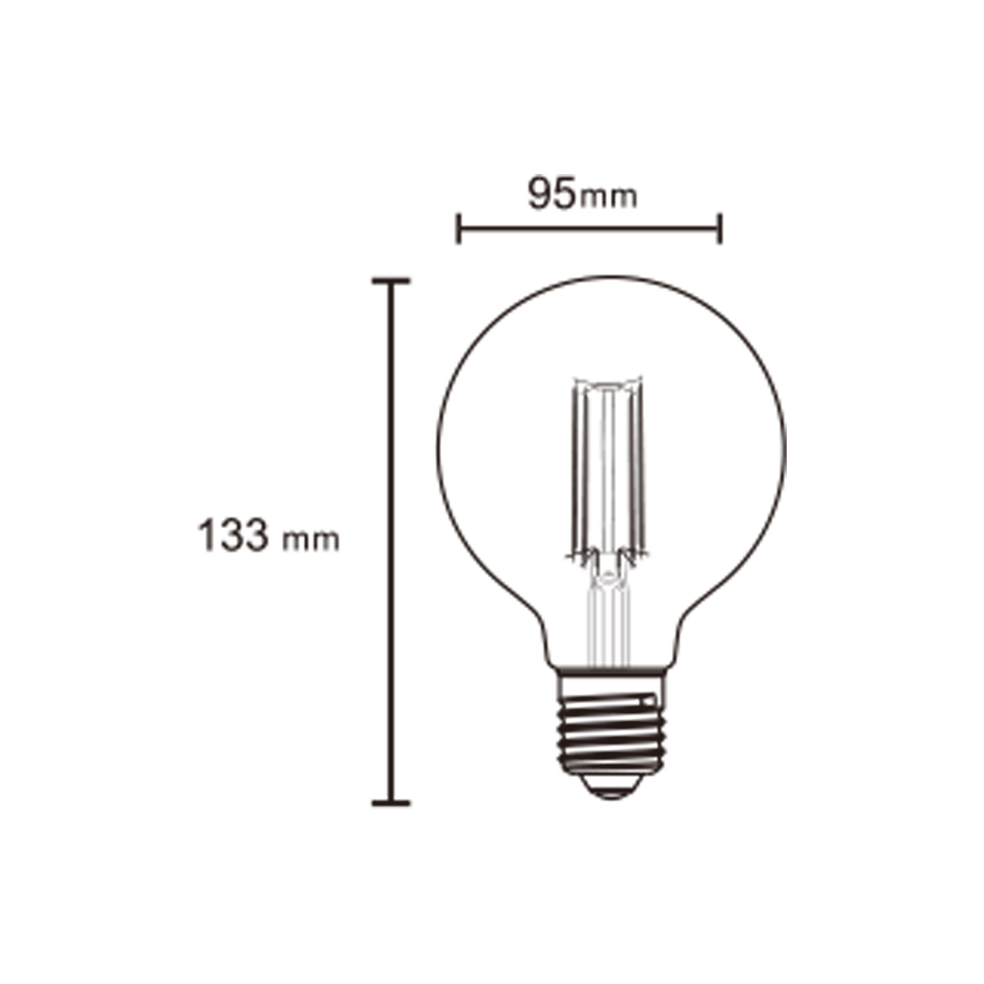 Bombilla Led Vintage Ambar G95 - E27 – 6,5W - 2200K - Imagen 2