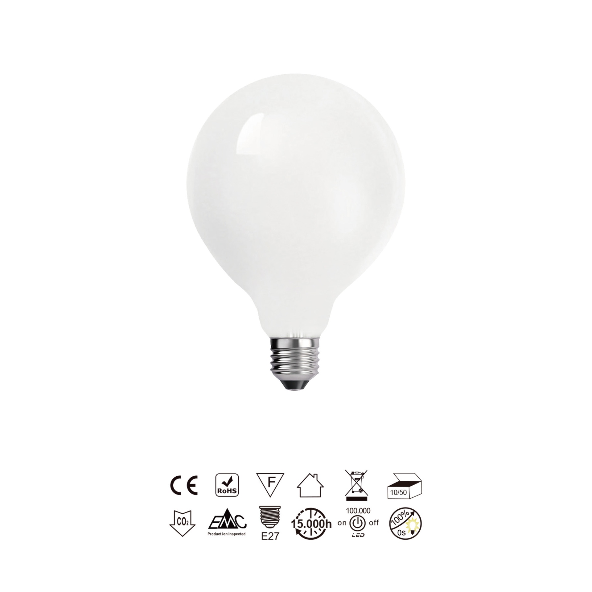 Bombilla Led Opal G95 - E27 – 6,5W - 3000K - Imagen 5