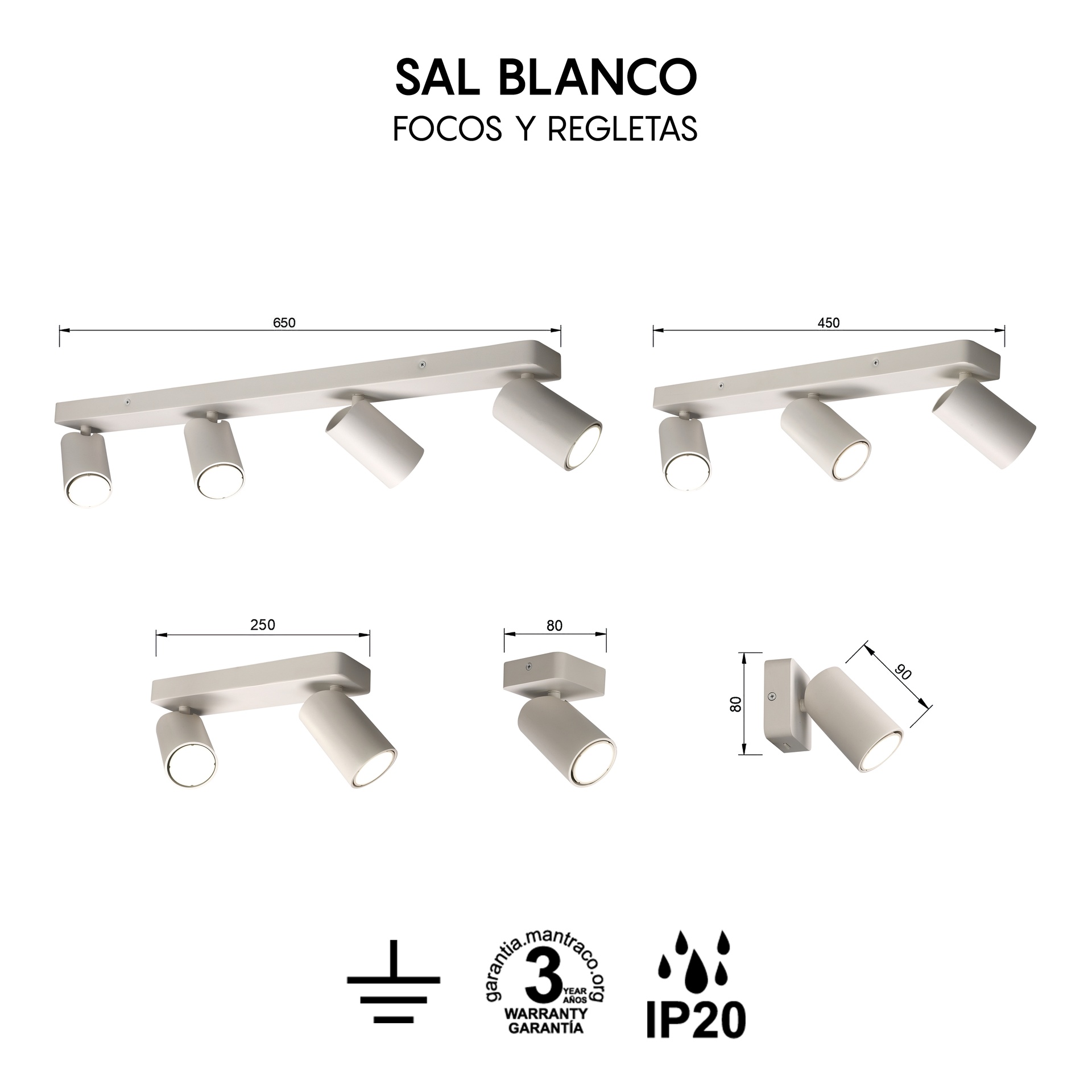 Sal Blanco * Regleta 3L Gu10 - Imagen 9