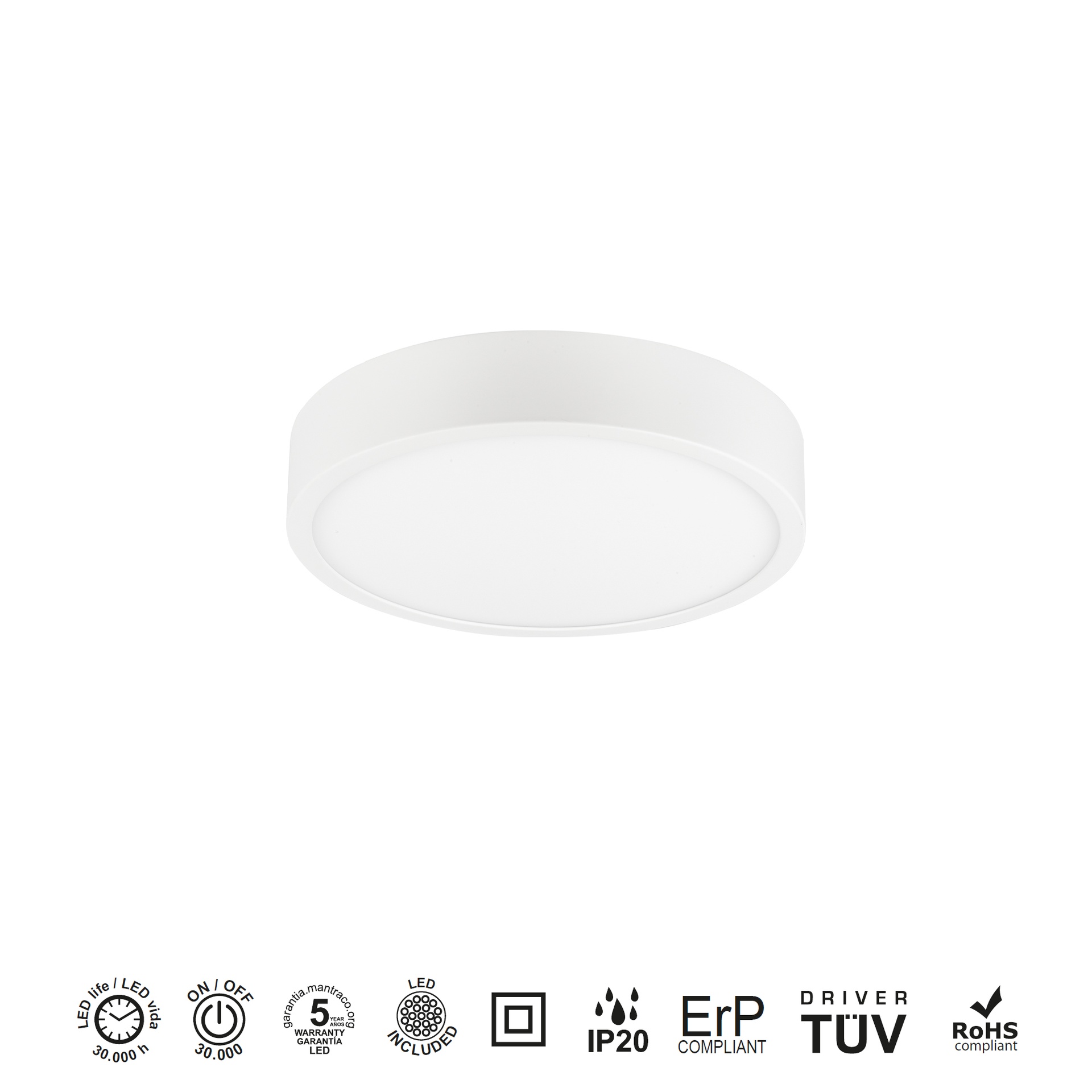 Saona Superficie * Downlight Led Redondo - 14W - 3000K - Imagen 3