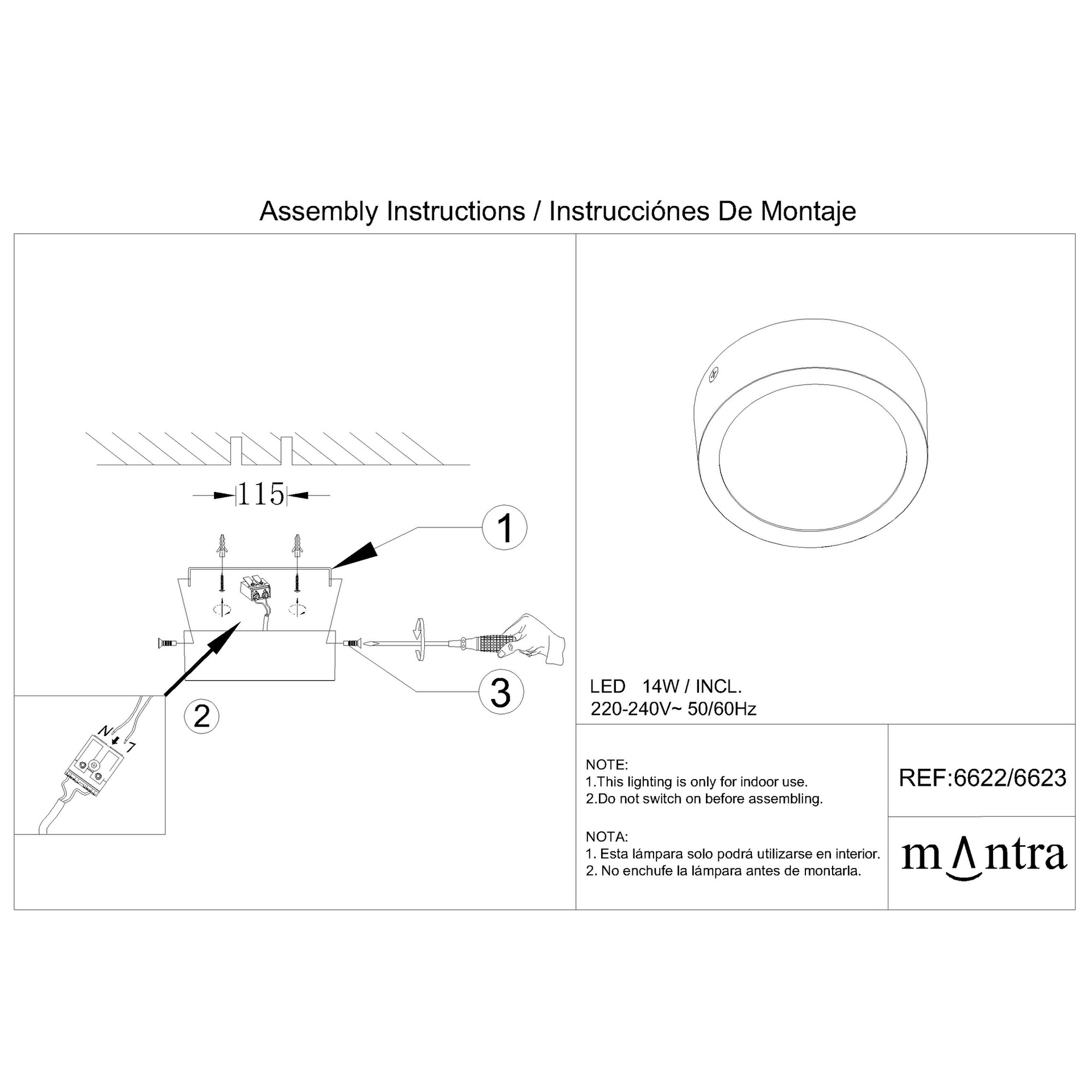 Saona Superficie * Downlight Led Redondo - 14W - 3000K - Imagen 6
