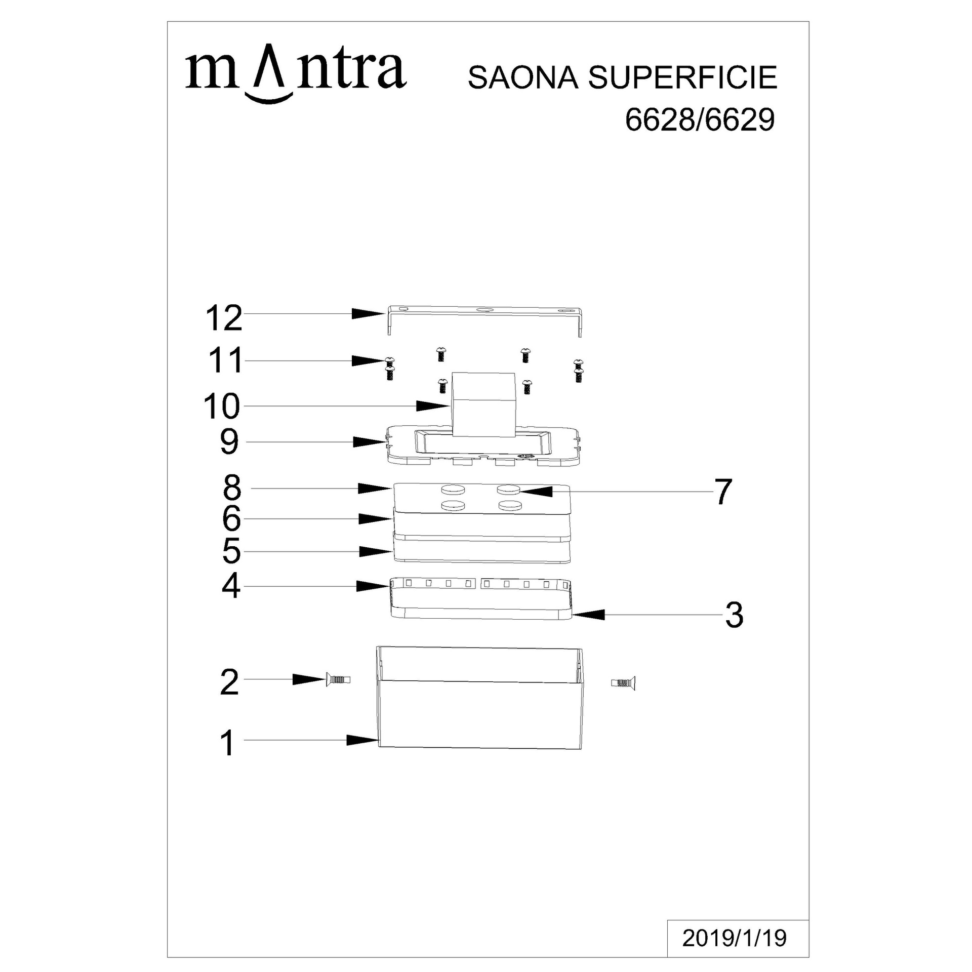 Saona Superficie * Downlight Led Cuadrado - 8W - 3000K - Imagen 5