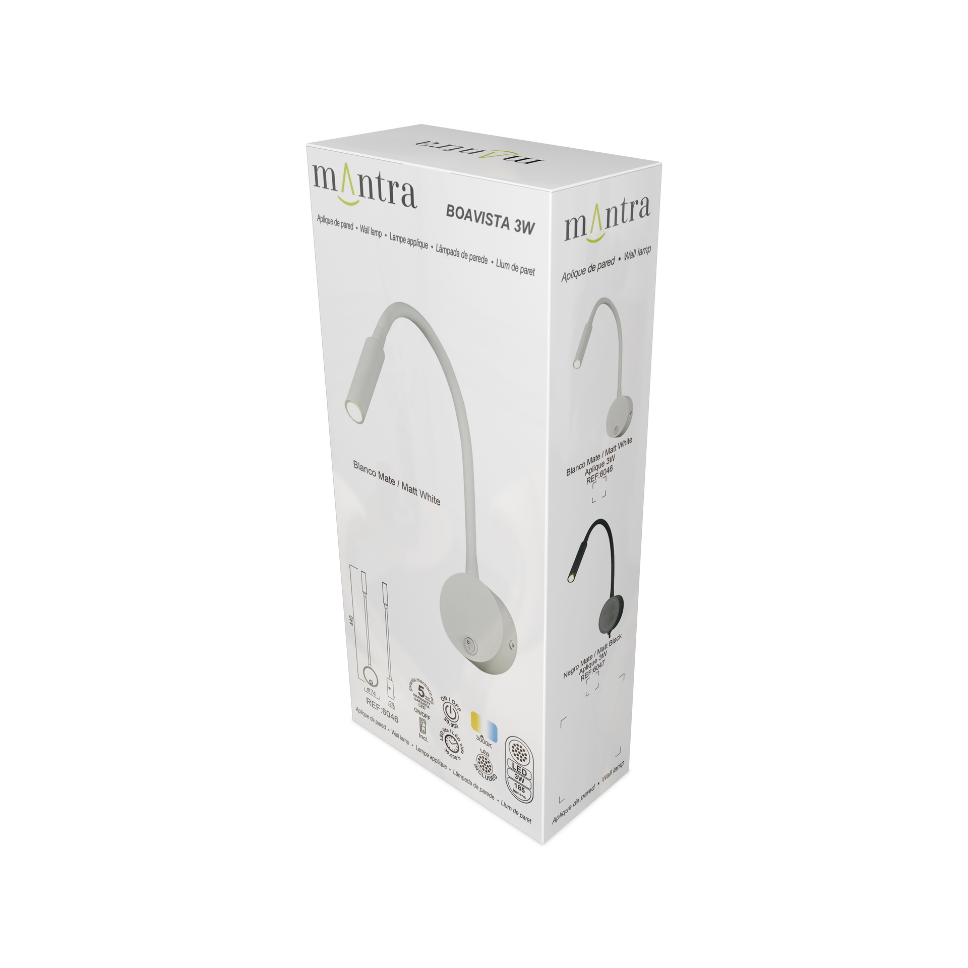 Boavista * Aplique Led Brazo Lector 1L - 3W Blanco - Imagen 8