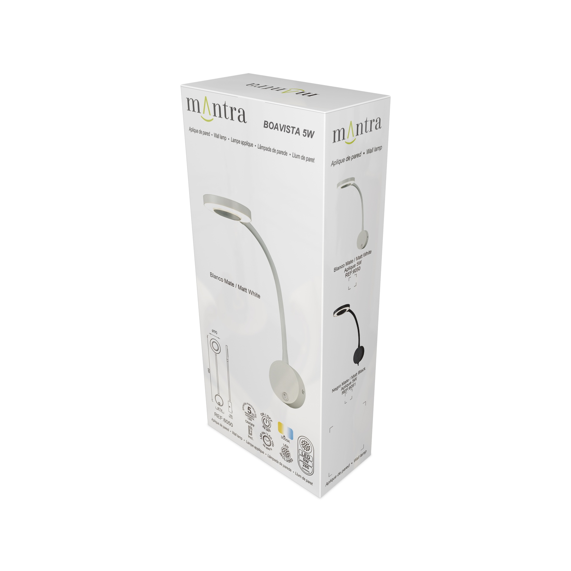 Boavista * Aplique Led Brazo Lector 1L - 5W Blanco - Imagen 7