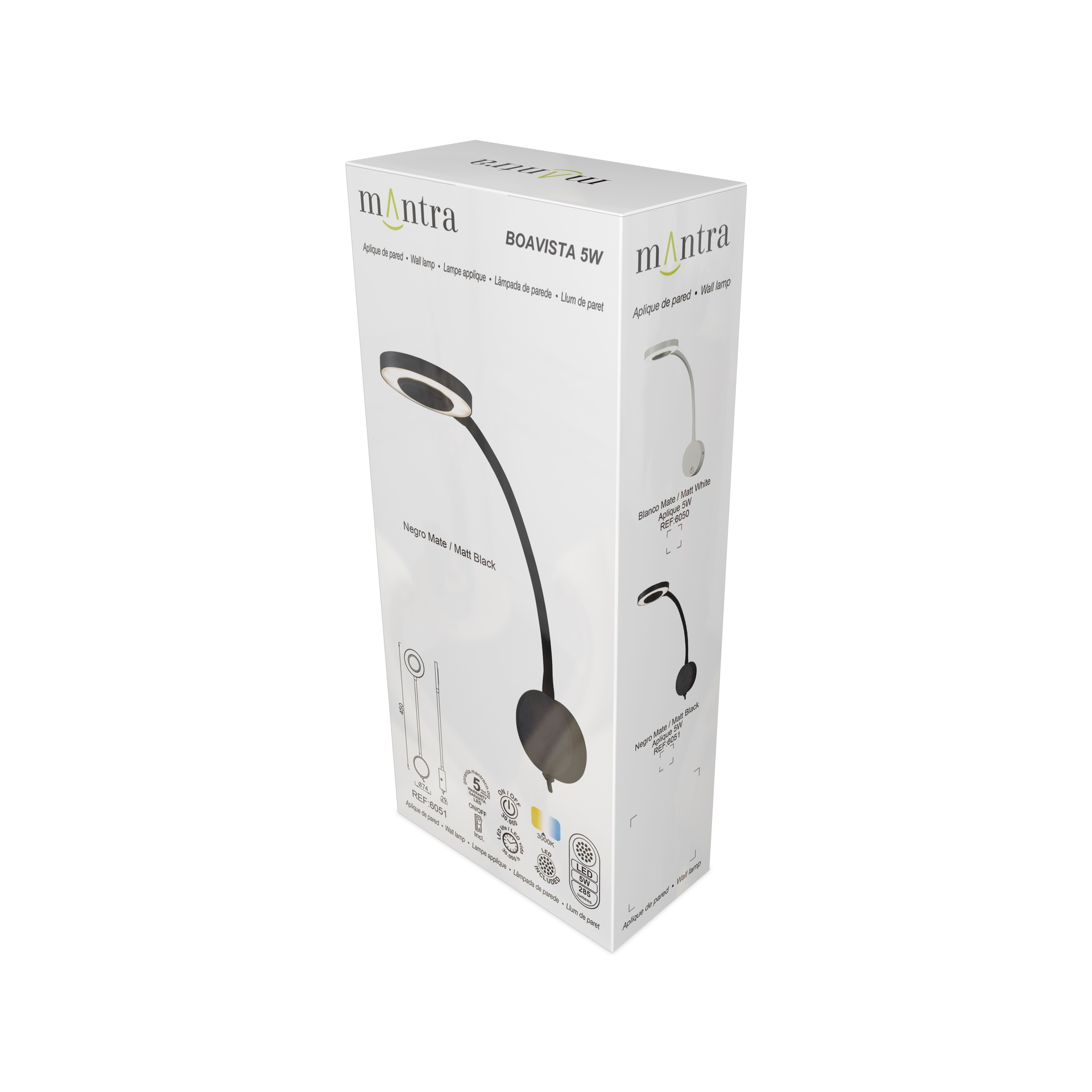 Boavista * Aplique Led Brazo Lector 1L - 5W Negro - Imagen 7