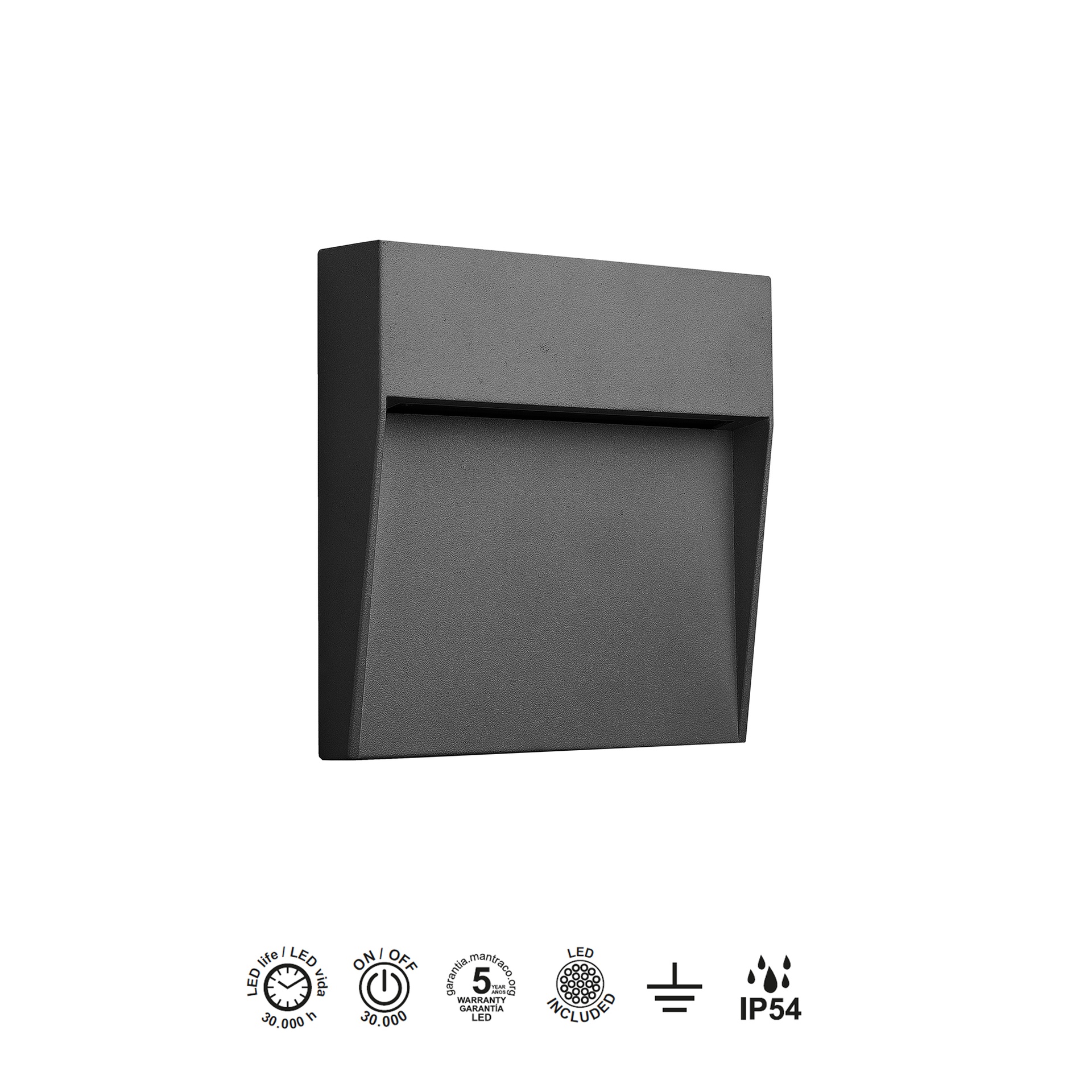 Baker * Señalizador Cuadrado 6W 3000K Gris Oscuro - Imagen 4