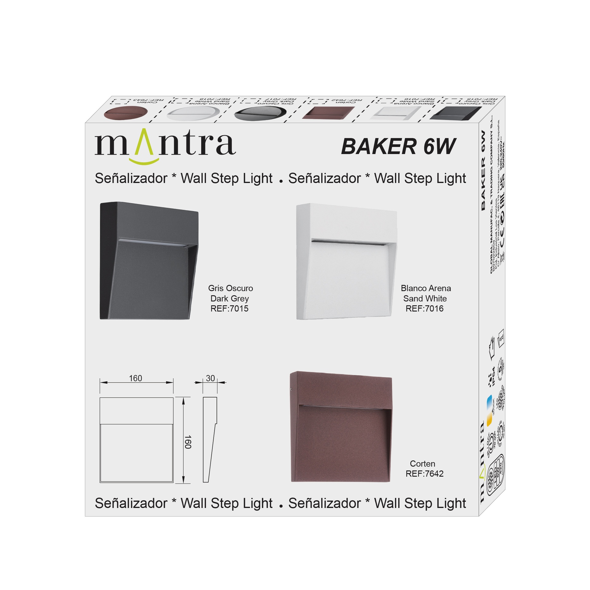 Baker * Señalizador Cuadrado 6W 3000K Gris Oscuro - Imagen 7