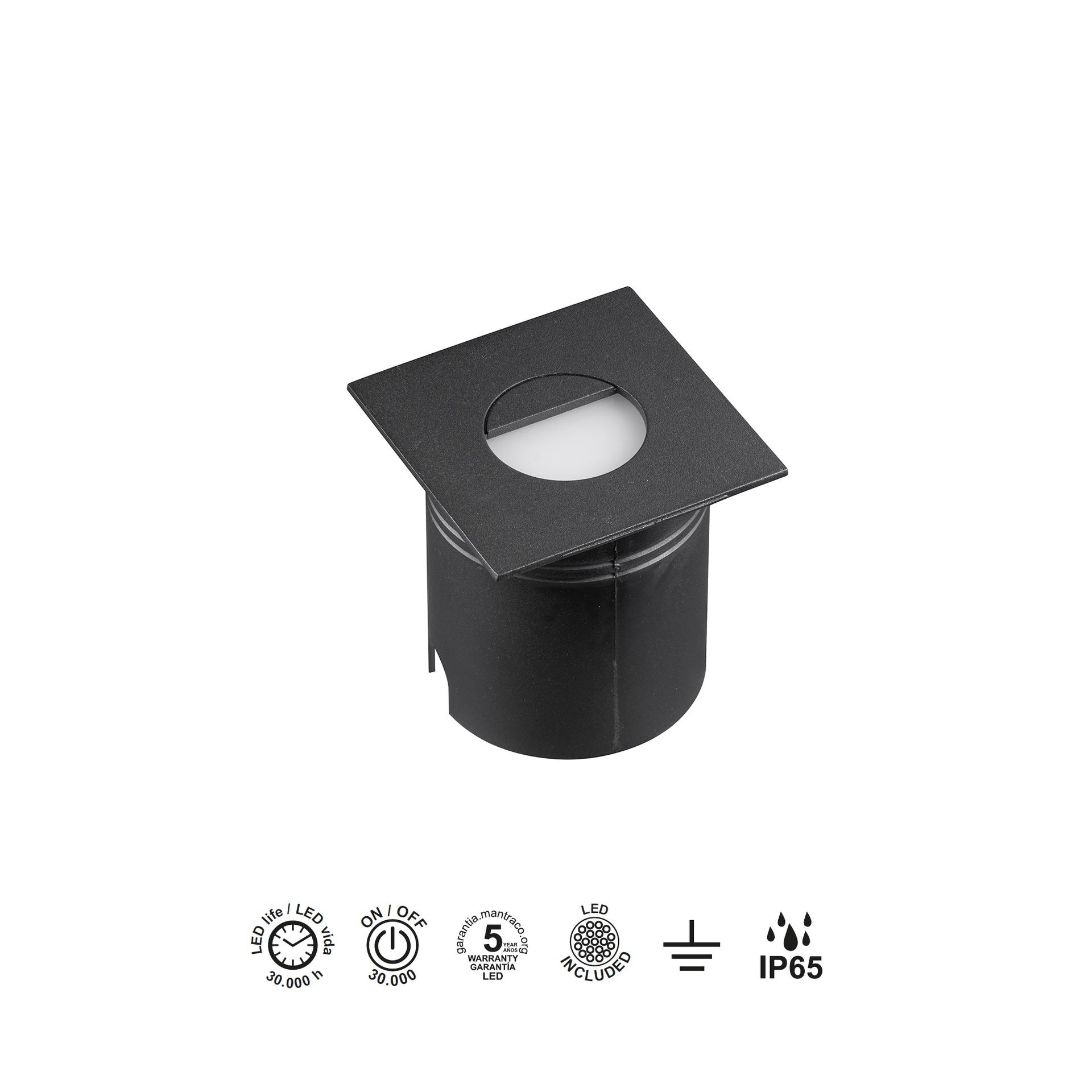 Aspen * Señalizador Cuadrado 3W 3000K Negro - Imagen 4