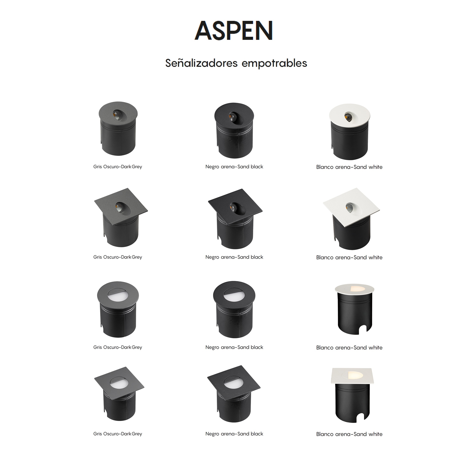 Aspen * Señalizador Cuadrado 3W 3000K Negro - Imagen 8
