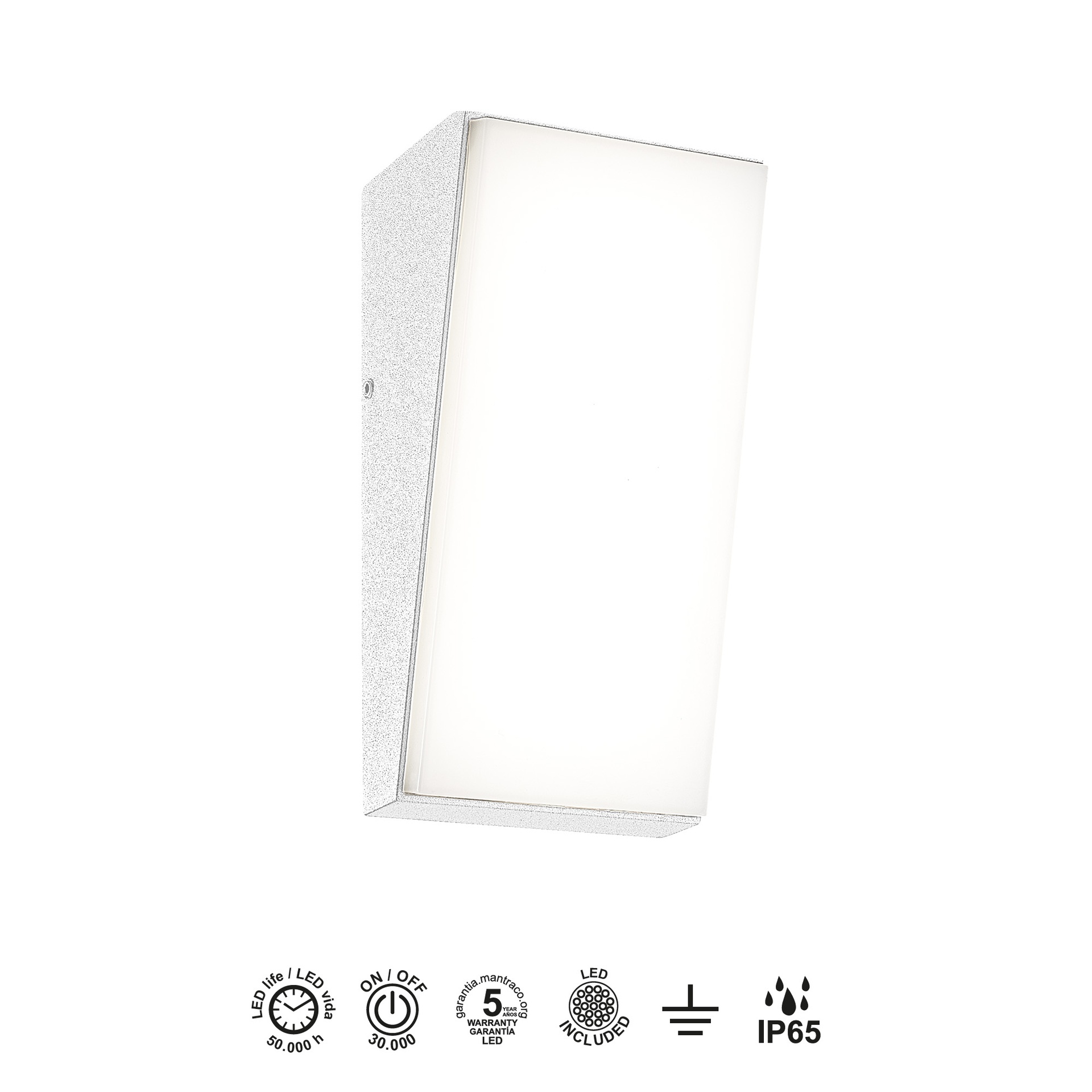 Solden * Aplique Exterior Vert.Blanco Led Ip65 - 9W - 3000K - Imagen 4