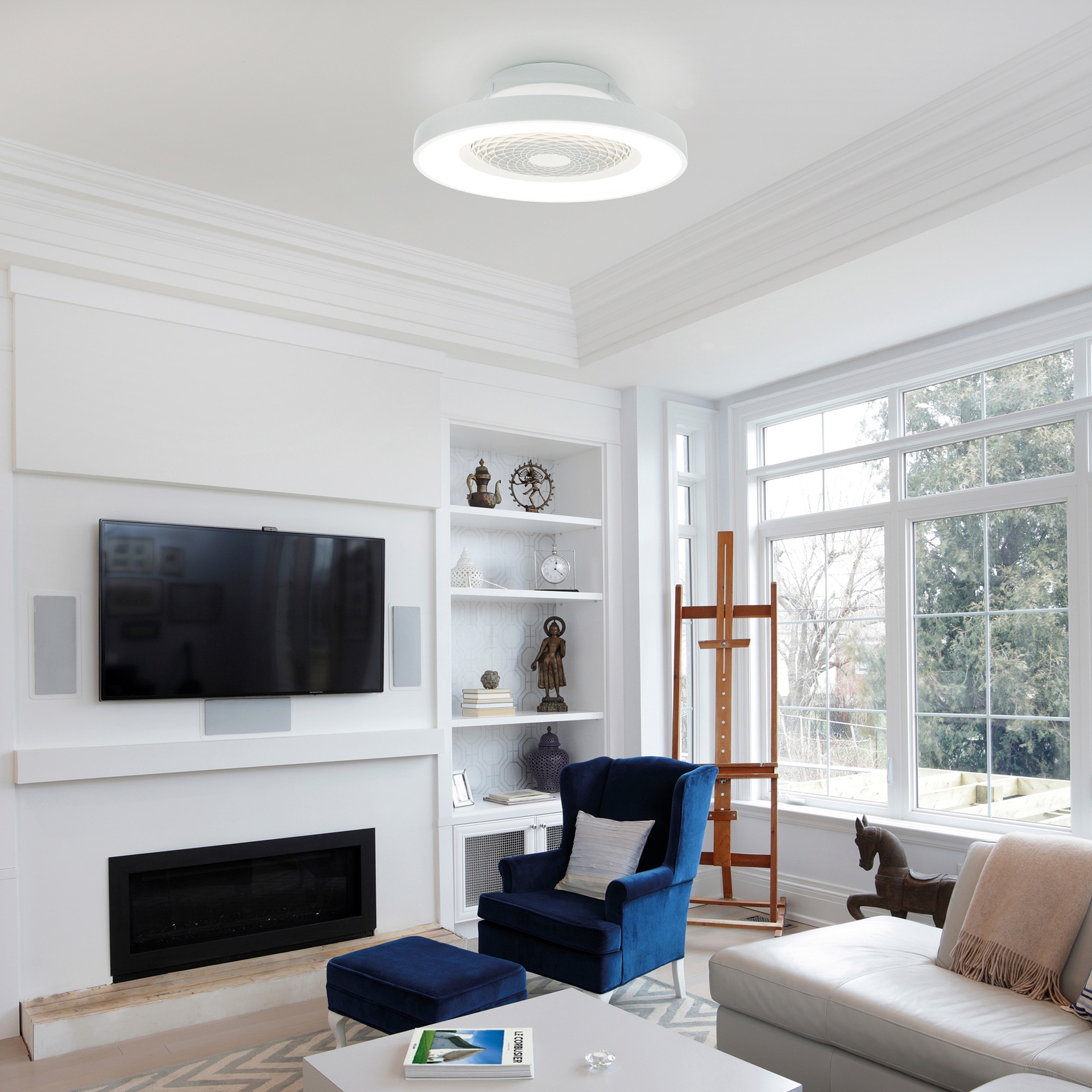 Tibet * Ventilador Blanco 35W Plafon Led 70W Con Mando Y App - Imagen 3