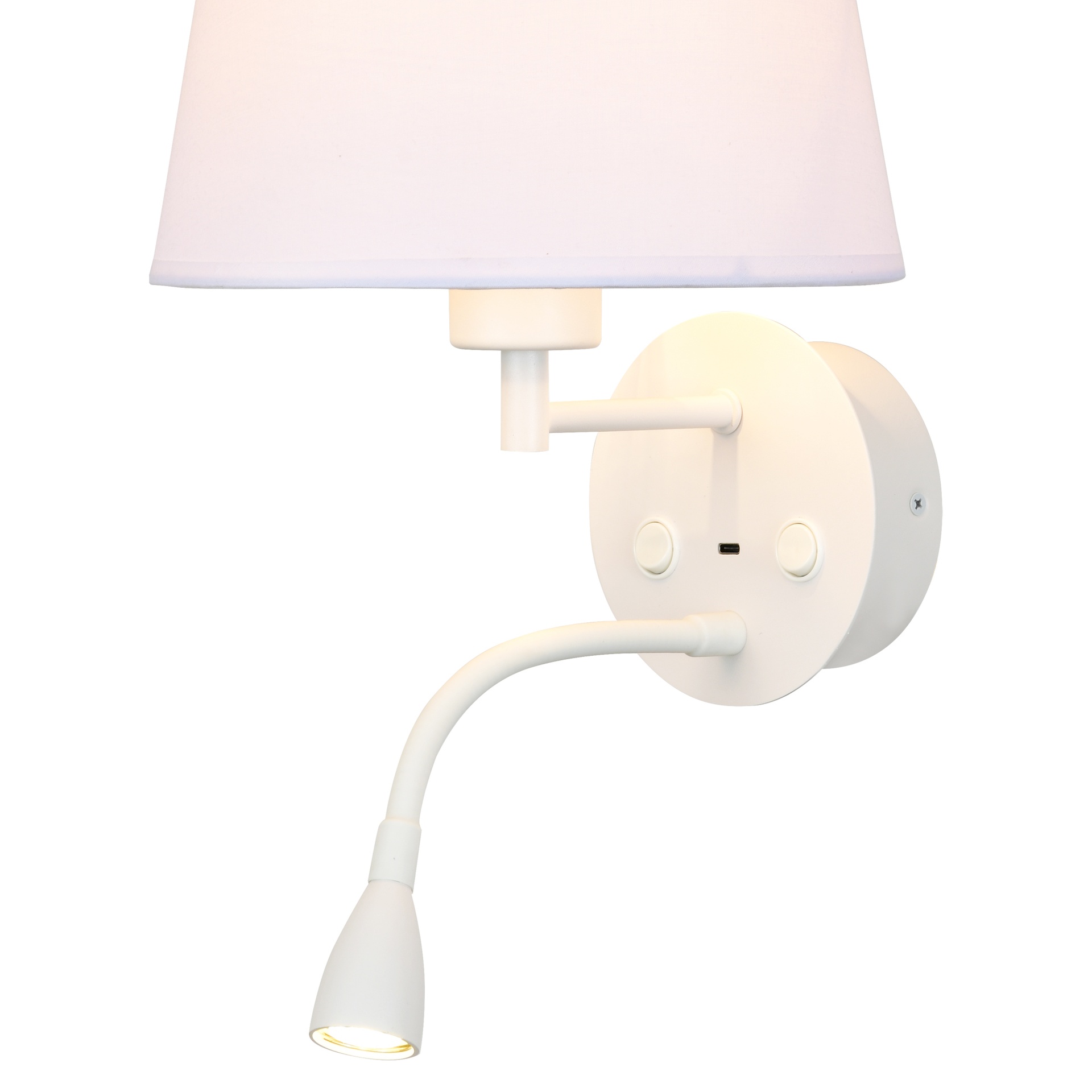 Caicos * Aplique Blanco 1L E27+ Lector Led 3W 3000K + Usb - Imagen 5