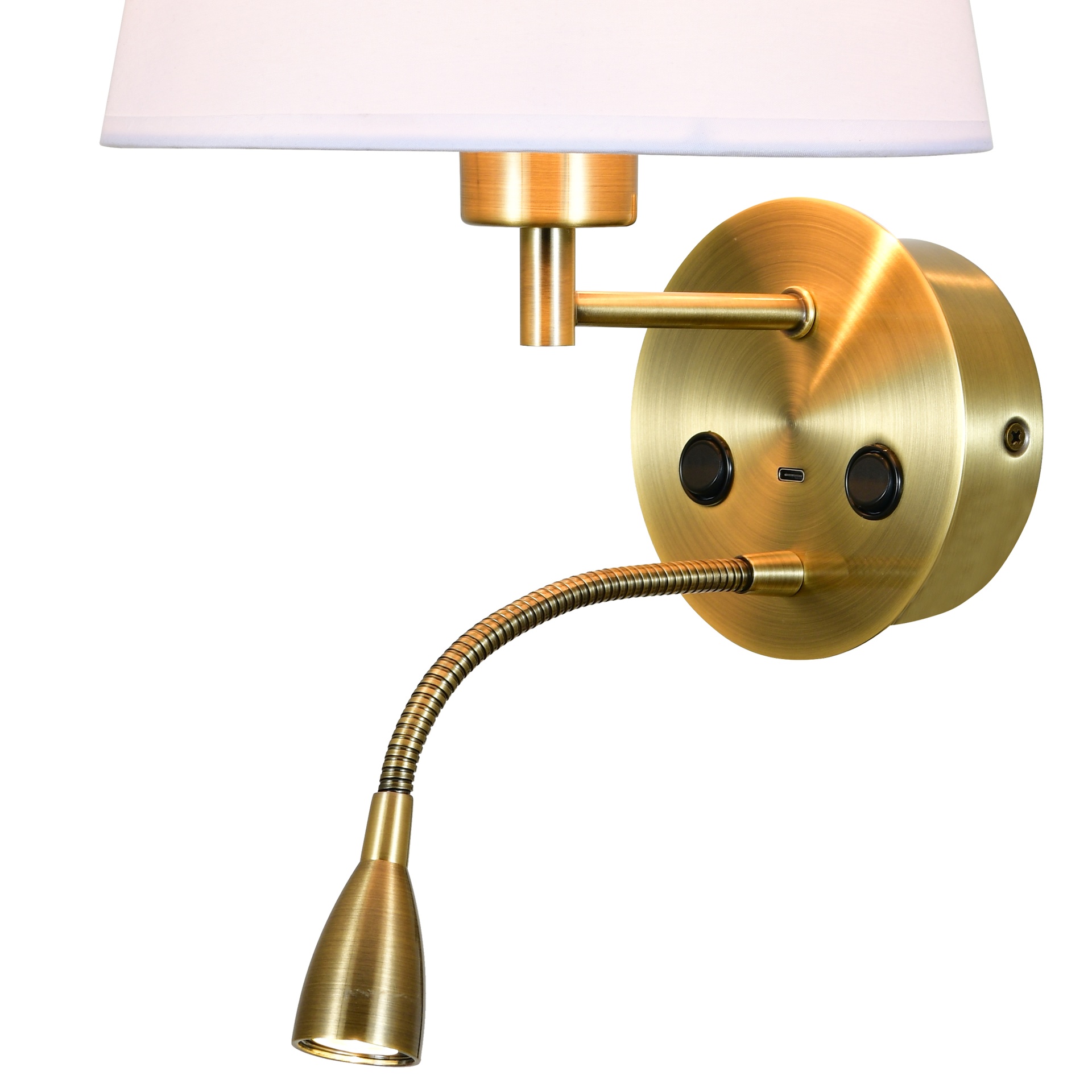 Caicos * Aplique Cuero 1L E27+ Lector Led 3W 3000K + Usb - Imagen 6