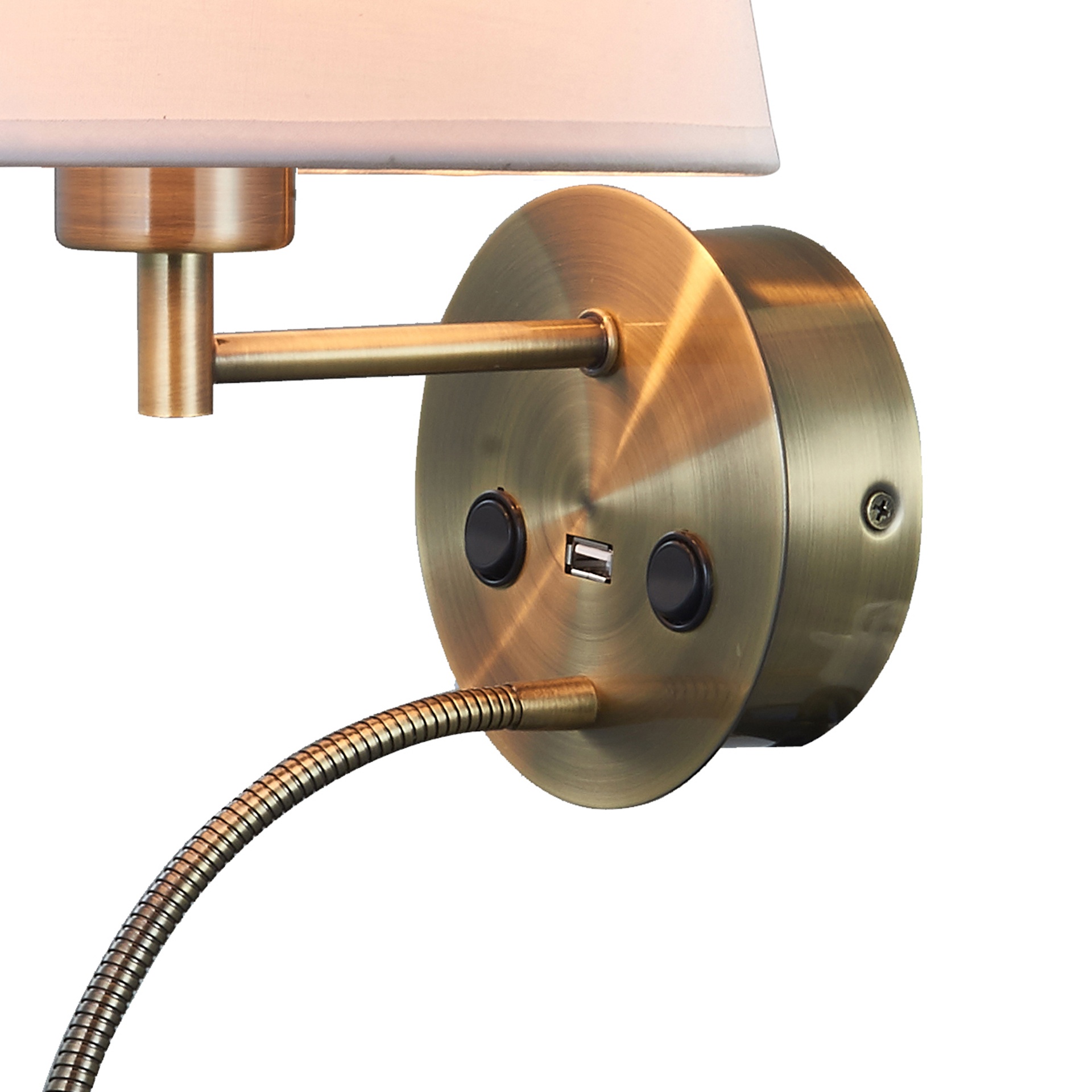 Caicos * Aplique Cuero 1L E27+ Lector Led 3W 3000K + Usb - Imagen 11