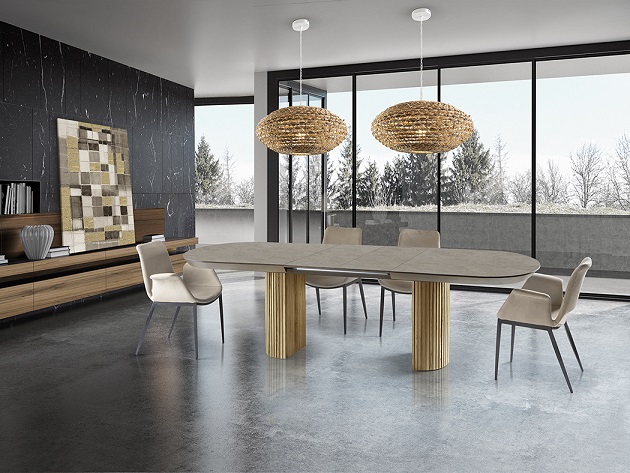 Mesa de Comedor Irati Piedra Madera Extensible - Imagen 2