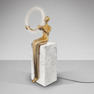 Figura pedestal Aro Pedestal oro