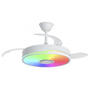 Lampara ventilador Musical pala plegable Auron RGB 54w led DC