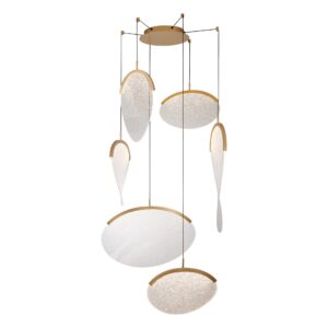 OASIS * LAMPARA LED 80W ORO - 6 COLGANTES