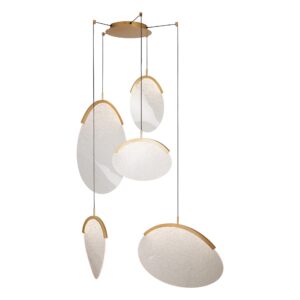 OASIS * LAMPARA LED 65W ORO - 5 COLGANTES - DIMABLE TRIAC