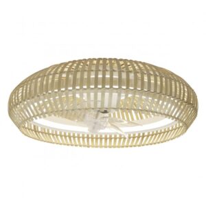 Lámpara ventilador Milo Blanco-Bamboo 30w led DC