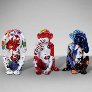 Figuras monos sabios kit 3 piezas