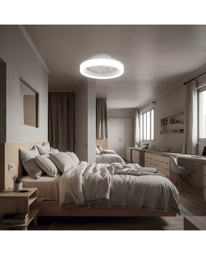 Lampara ventilador Ramses Blanco 40w led Motor DC - Imagen 3