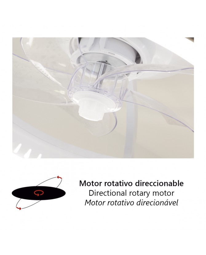 Lampara ventilador Ramses Blanco 40w led Motor DC - Imagen 4