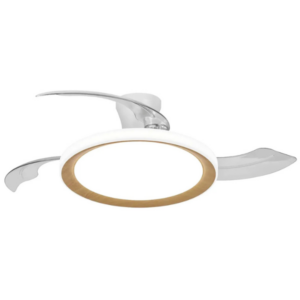 ventilador pala plegable led 38w, regulable y cct, silencioso y bluetooth