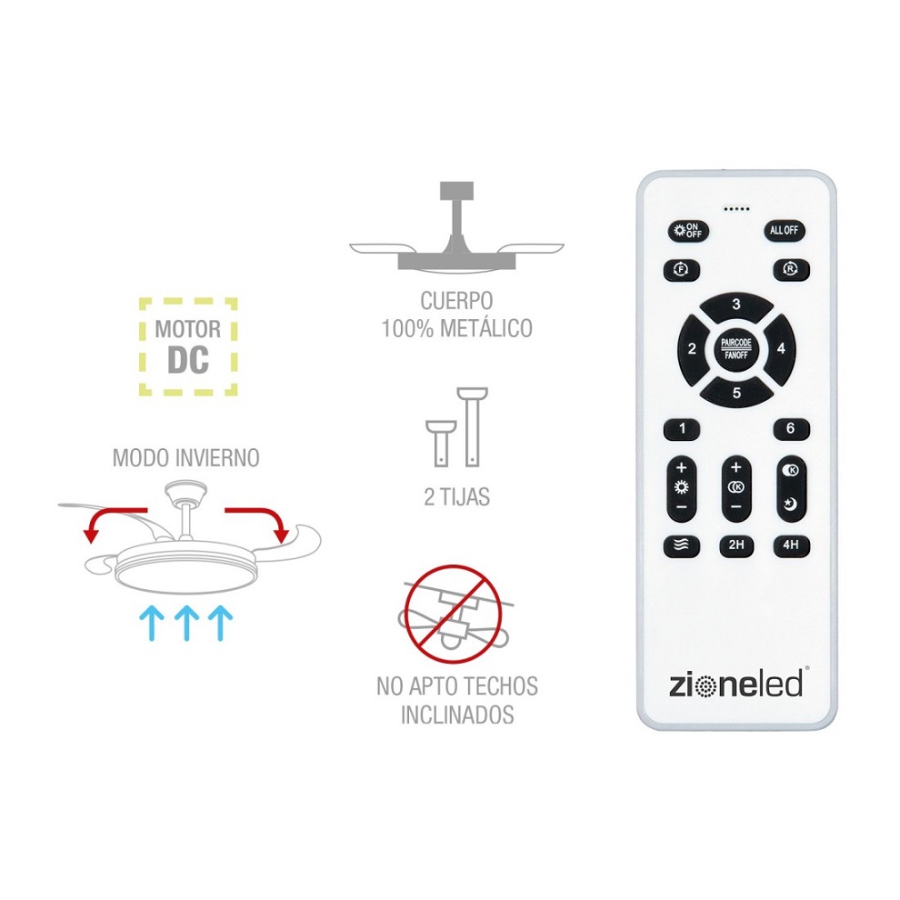 Ventilador de Techo LED Regulable 84W VT-ZERO DC 107 cm - Imagen 4