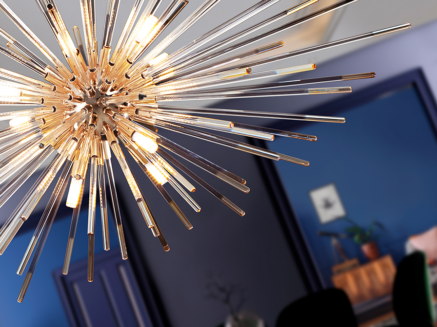 Lámpara Dorada Moderna Evasión LED 9 Luces Oro Brillo - Imagen 3