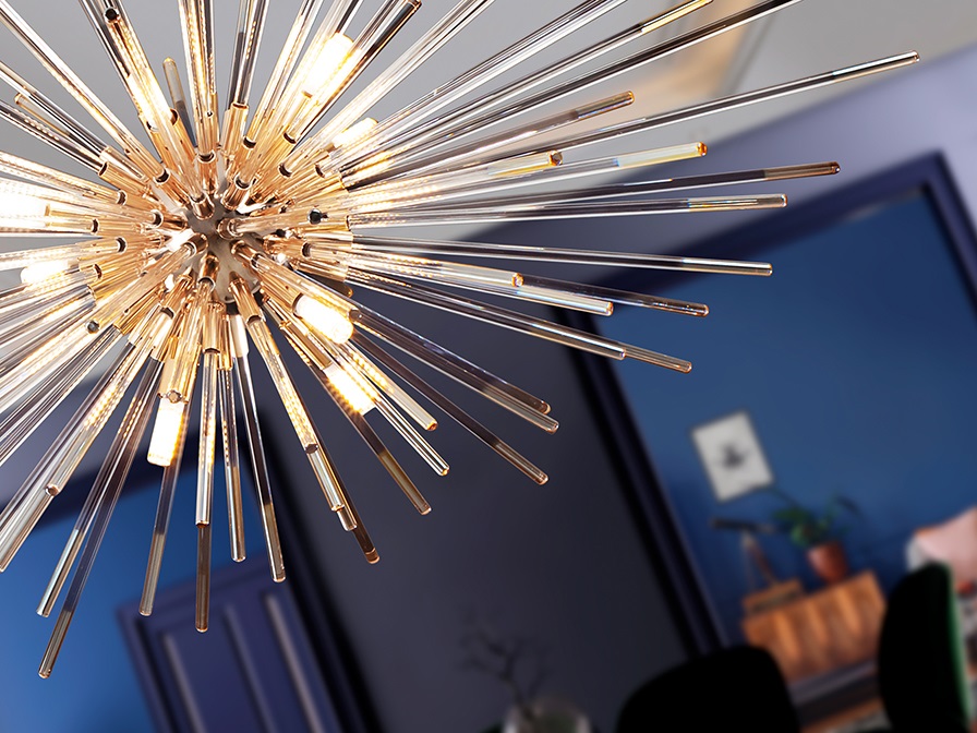 Lámpara Dorada Moderna Evasión LED 9 Luces Oro Brillo - Imagen 4