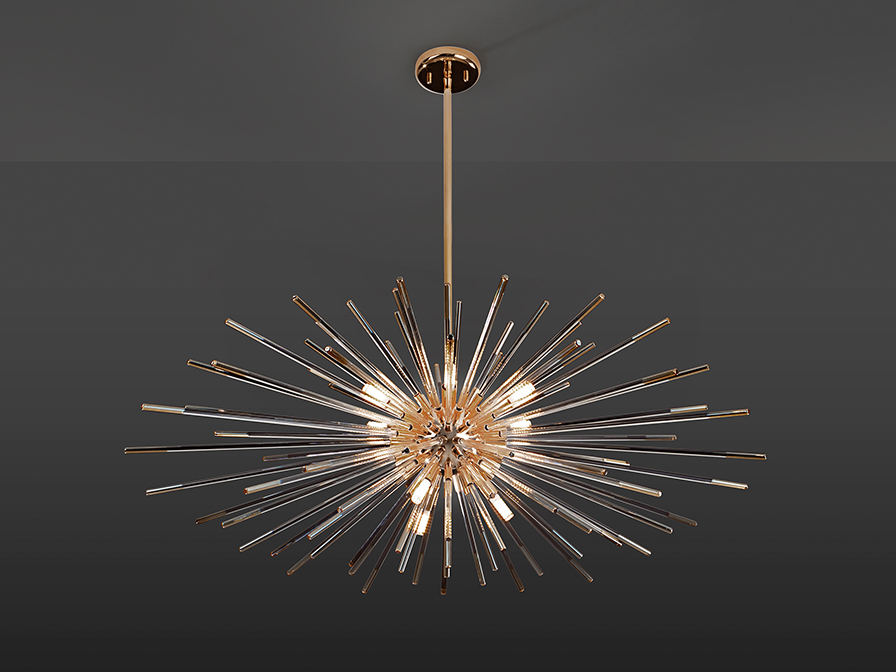 Lámpara Dorada Moderna Evasión LED 9 Luces Oro Brillo - Imagen 5