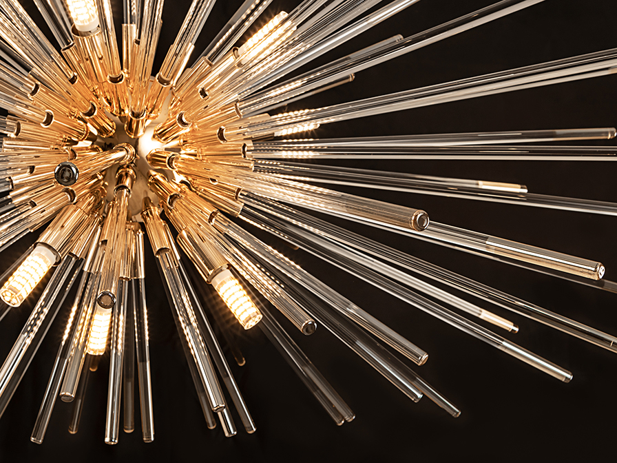 Lámpara Dorada Moderna Evasión LED 9 Luces Oro Brillo - Imagen 7