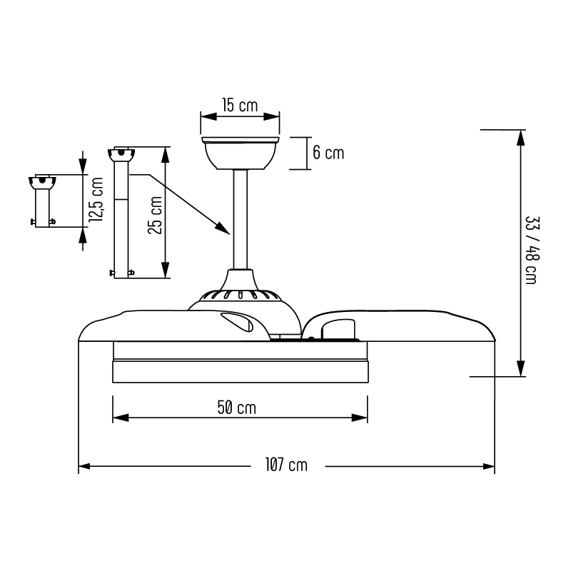 Ventilador de Techo con Luz LED Odiel 107 cm Motor DC Silencioso - Imagen 4