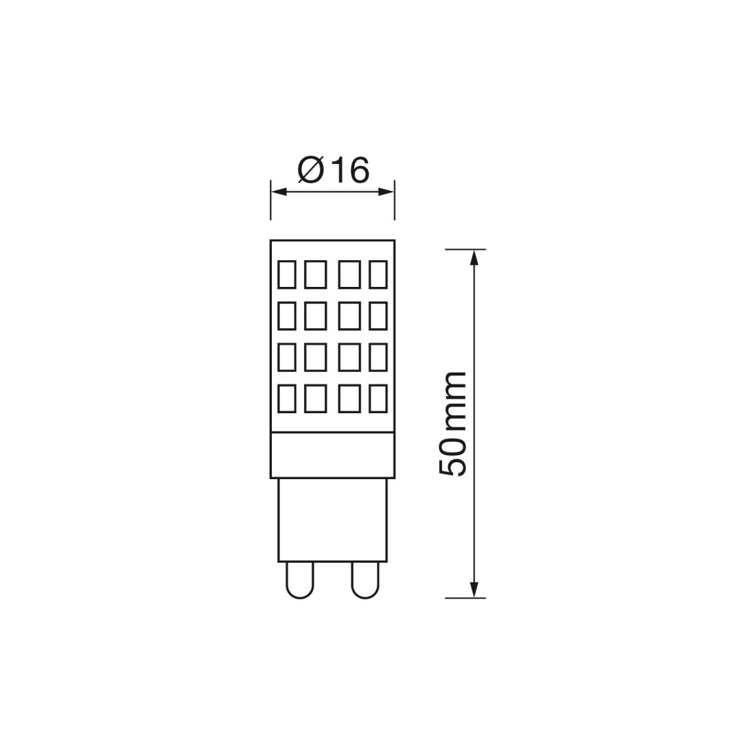 Bombilla LED G9 4W disponible en luz cálida 3000K, neutra 4000K y fría 6000K.