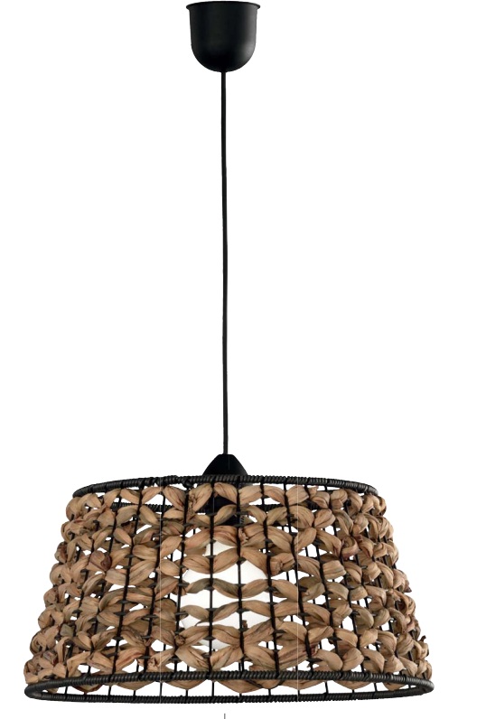 Lámpara de hierro y fibra vegetal GB 142 Ø40 x 140 cm 1xE27 - Imagen 3