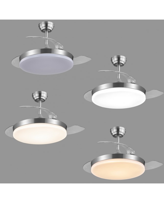 Ventilador de techo Malta con aspas plegables LED de 40 cm